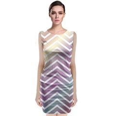 Ombre Zigzag 01 Classic Sleeveless Midi Dress