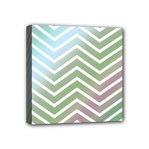 Ombre Zigzag 02 Mini Canvas 4  X 4  by snowwhitegirl