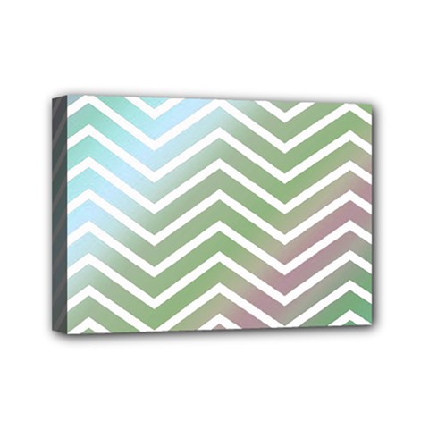 Ombre Zigzag 02 Mini Canvas 7  X 5  by snowwhitegirl