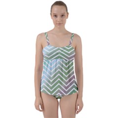 Ombre Zigzag 02 Twist Front Tankini Set by snowwhitegirl