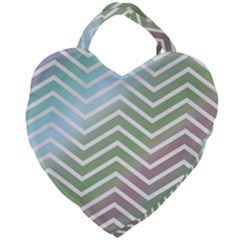 Ombre Zigzag 02 Giant Heart Shaped Tote