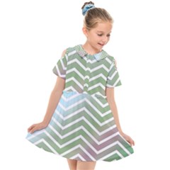 Ombre Zigzag 02 Kids  Short Sleeve Shirt Dress