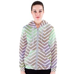 Ombre Zigzag 03 Women s Zipper Hoodie by snowwhitegirl