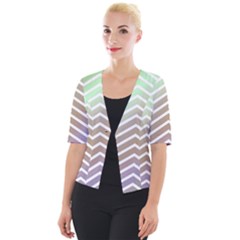 Ombre Zigzag 03 Cropped Button Cardigan