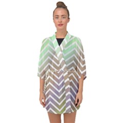 Ombre Zigzag 03 Half Sleeve Chiffon Kimono