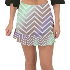 Ombre Zigzag 03 Fishtail Mini Chiffon Skirt