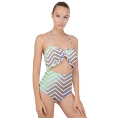 Ombre Zigzag 03 Scallop Top Cut Out Swimsuit by snowwhitegirl