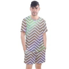 Ombre Zigzag 03 Men s Mesh Tee And Shorts Set