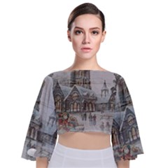 Santa Claus 1845749 1920 Tie Back Butterfly Sleeve Chiffon Top by vintage2030