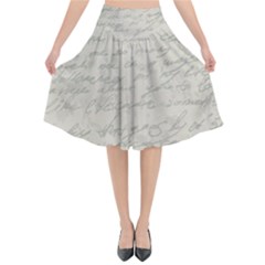 Handwritten Letter 2 Flared Midi Skirt by vintage2030