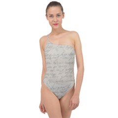 Handwritten Letter 2 Classic One Shoulder Swimsuit