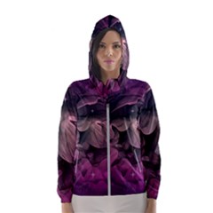 Wonderful Flower In Ultra Violet Colors Hooded Windbreaker (women) by FantasyWorld7