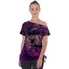 Wonderful Flower In Ultra Violet Colors Tie-up Tee