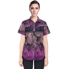 Wonderful Flower In Ultra Violet Colors Women s Short Sleeve Shirt