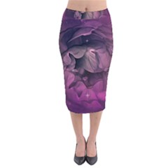 Wonderful Flower In Ultra Violet Colors Velvet Midi Pencil Skirt by FantasyWorld7