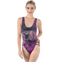 Wonderful Flower In Ultra Violet Colors High Leg Strappy Swimsuit by FantasyWorld7