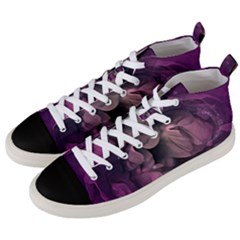 Wonderful Flower In Ultra Violet Colors Men s Mid-top Canvas Sneakers by FantasyWorld7