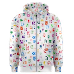 Colorful Abstract Symbols Men s Zipper Hoodie by FunnyCow