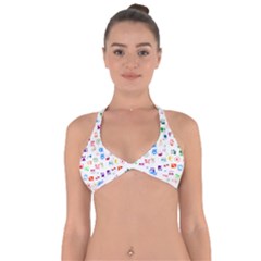 Colorful Abstract Symbols Halter Neck Bikini Top by FunnyCow