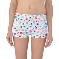 Colorful Abstract Symbols Reversible Boyleg Bikini Bottoms by FunnyCow