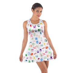 Colorful Abstract Symbols Cotton Racerback Dress by FunnyCow