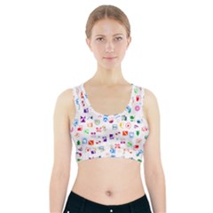 Colorful Abstract Symbols Sports Bra With Pocket by FunnyCow