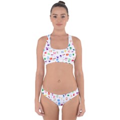 Colorful Abstract Symbols Cross Back Hipster Bikini Set by FunnyCow