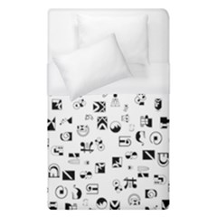 Black Abstract Symbols Duvet Cover (single Size) by FunnyCow