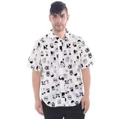 Black Abstract Symbols Men s Short Sleeve Shirt