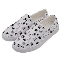 Black Abstract Symbols Men s Canvas Slip Ons by FunnyCow