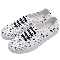 Black Abstract Symbols Women s Classic Low Top Sneakers by FunnyCow