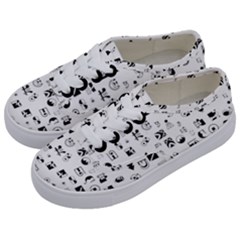 Black Abstract Symbols Kids  Classic Low Top Sneakers by FunnyCow