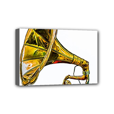 Vintage Gramophone Mini Canvas 6  X 4  (stretched) by FunnyCow