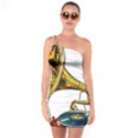 Vintage Gramophone One Soulder Bodycon Dress View1