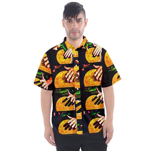 Drum Beat Collage Men s Short Sleeve Shirt by FunnyCow