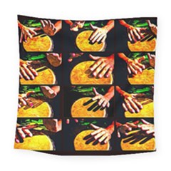 Drum Beat Collage Square Tapestry (large) by FunnyCow