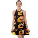 Drum Beat Collage Halter Tie Back Chiffon Dress View1