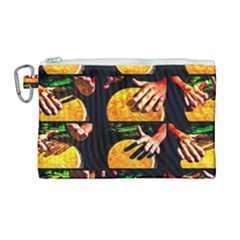 Drum Beat Collage Canvas Cosmetic Bag (large) by FunnyCow