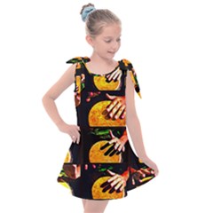 Drum Beat Collage Kids  Tie Up Tunic Dress