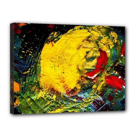 Yellow Chik Canvas 16  X 12  (stretched) by bestdesignintheworld