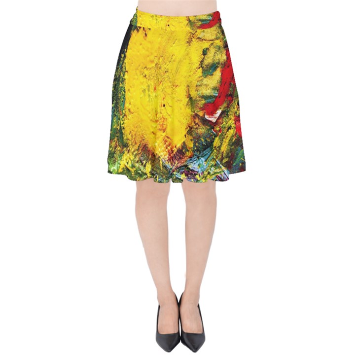 Yellow Chik Velvet High Waist Skirt