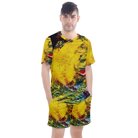 Yellow Chik Men s Mesh Tee And Shorts Set by bestdesignintheworld