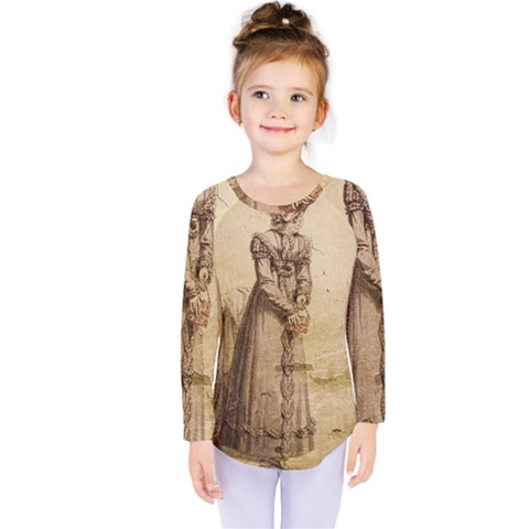 Lady 2507645 960 720 Kids  Long Sleeve Tee by vintage2030