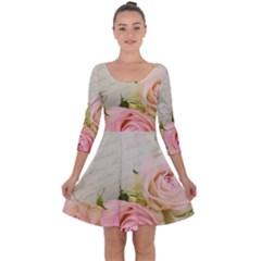 Roses 2218680 960 720 Quarter Sleeve Skater Dress by vintage2030