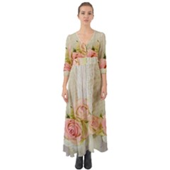 Roses 2218680 960 720 Button Up Boho Maxi Dress by vintage2030