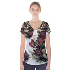 Roses 1802790 960 720 Short Sleeve Front Detail Top by vintage2030