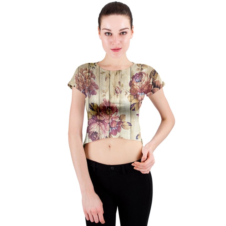 On Wood 1897174 1920 Crew Neck Crop Top