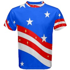 Bright American Flag Men s Cotton Tee by lwdstudio