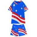 Bright American Flag Kids  Swim Tee and Shorts Set View1