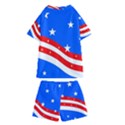 Bright American Flag Kids  Swim Tee and Shorts Set View2